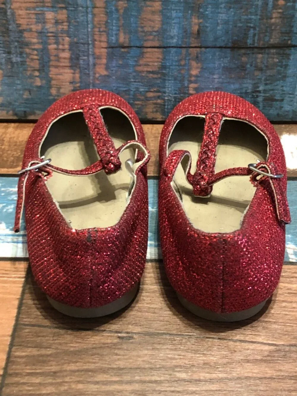 Place Girls Mary Jane Red Dress Shoes Shimmery Baby Size 7